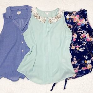 [Bundle of 3] Sleeveless Blouses